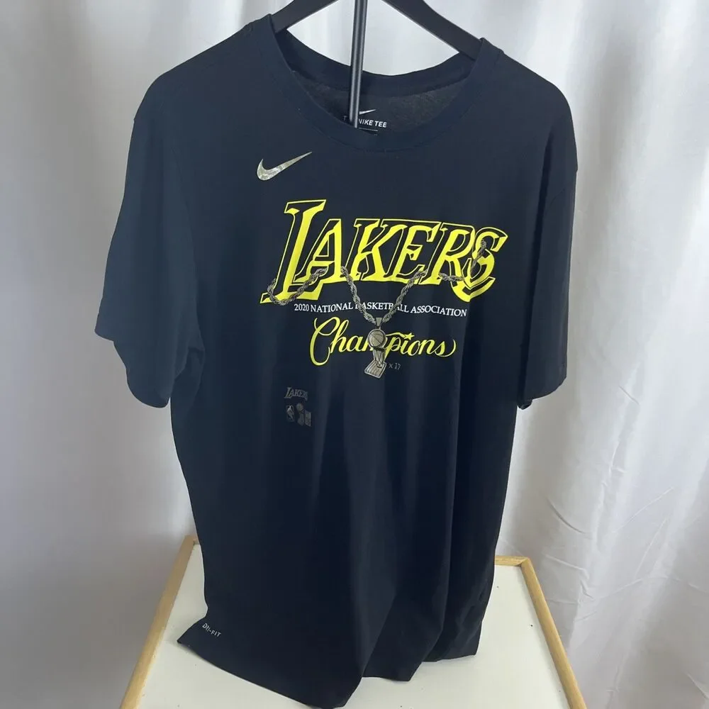 Nike 2020 Los Angeles Lakers NBA Finals Champion Black T-shirt XL Mens Dri-Fit